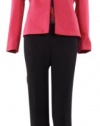 Tahari Arthur S. Levine Women's 3 Piece Ruffle Jacket Blouse Pant Suit