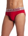 Calvin Klein Men's Steel Micro Hip Brief, Flame Red, Large