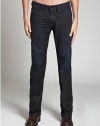GUESS Men's Desmond Relaxed Straight Jeans in Black Hail Wash, 32 Inseam
