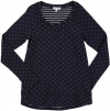 Splendid Girl Girls 7-16 Nolita Double-Face Long Sleeve Top, Navy, 7/8