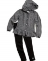 GUESS Kids Girls little girl knit sweater and leggings set, BLACK (5/6)