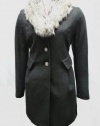 Laundry Fur Collar Wool Coat-Charcoal-8