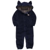 Carter's Baby Boys Velour Hooded Jumpsuit (24 Months, Navy)