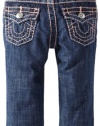 True Religion Baby-Girls Infant Julie With Pink Big T Stitching, Medium Stonewash, 6-12 Months