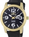 Invicta Men's 1047 Specialty Collection Black Canvas 18k Gold-Plated Stainless Steel Watch