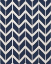 8' x 11' Rectangular Surya Area Rug by Jill Rosenwald FAL1093-811 Dark Blue Color Flatwoven in India Fallon Collection Geometric Pattern