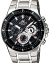 Casio Men's EF552D-1AV Silver Stainless-Steel Quartz Watch with Black Dial