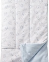 Little Me Baby-Boys Newborn Safari Puff Blanket, White/Light Blue, One Size