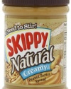 Skippy Peanut Butter, Natural Creamy, 15-Ounce Jars (Pack of 6)