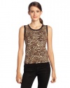 Jones New York Women's Petite Sleeveless Printed Shell Sweater Tank