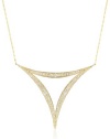 Mizuki 14k Gold and Diamond Triple Crescent Triangle Necklace