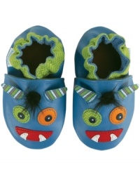 He'll make monster strides with these comfy shoes from Robeez designed for easy movement, grip and muscle development. He'll make monster strides with these comfy shoes from Robeez designed for easy movement, grip and muscle development.