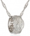 The Vatican Library Collection Vatican Carded Ring Pendant Necklaces Silver-Tone Faith Ring Pendant Necklace, 16