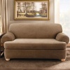 Sure Fit Stretch Stripe 2-Piece T Loveseat Slipcover, Brown