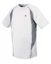 Champion Boys 8-20 Double Dry Colorblock Short Sleeve Tee, White/Smoked Pearl, 8
