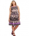 Jessica Simpson Women's Plus-Size Full Bodice Pleated Sleeveless Dress