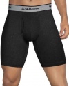 Champion Men's Tech Performance Long Boxer Brief CT9P, Black, L