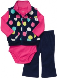 Carter's Baby Girl's Micro Fleece 3 Pc Vest & Pant Set Carter's Baby Girl's Micro Fleece 3 Pc Vest & Pant Set
