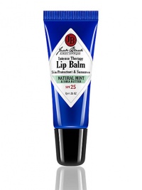 Not just any lip balm. Field-tested by hundreds of guys in extreme conditions, this is the go-to formula for maximum help in healing dry, cracked, chapped lips. Superior skin conditioners--Shea Butter and Avocado Oil--penetrate to immediately soothe and relieve. SPF 25 provides superior protection against sunburn, windburn and temperature extremes. Natural mint helps freshen breath while Green Tea soothes chapped lips. 0.25 oz. Not just any lip balm. Field-tested by hundreds of guys in extreme conditions, this is the go-to formula for maximum help in healing dry, cracked, chapped lips. Superior skin conditioners--Shea Butter and Avocado Oil--penetrate to immediately soothe and relieve. SPF 25 provides superior protection against sunburn, windburn and temperature extremes. Natural mint helps freshen breath while Green Tea soothes chapped lips. 0.25 oz.