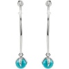 CleverEve Designer Series Missoma Sterling Silver Checkerboard Hoop Earrings in Turquoise w/ Box 50mm