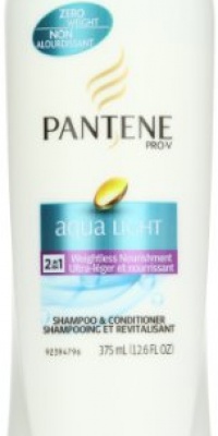 Pantene Aqua Light Weightless Nourishment 2-In-1 Shampoo & Conditioner 12.6 Fl Oz (Pack of 2)