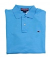 Vineyard Vines Mens Boathouse Blue Solid Classic Pique Polo Shirt