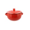 Coli Bakeware CL09RD--C30 Italian Ceramic Round Sauce Pan with Lid, 1.25-Quart, Red