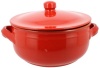 Coli Bakeware CL11RD--C34 Italian Ceramic Round Sauce Pan with Lid, 8.25-Quart, Red