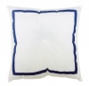 Trina Turk Blue Peacock Border Square Embroidered Decorative Pillow, 18 by 18-Inch, Navy