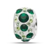 Green Kaleidoscope Crystal Bead In Sterling Silver