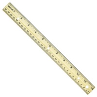 Westcott Hole Punched Wood Ruler English and Metric With Metal Edge, 12