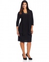 Jessica Howard Women's Plus-Size Drape Jacket Dress with Beaded Neck