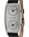 Pedre Women's Silver-Tone Traveler Series Dual Time Watch #6645SX-BLK-LIZ