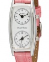 Gotham Women's Silver-Tone Dual Time Zone Leather Strap Watch # GWC15091SP