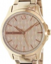 Armani Exchange Rose Dial Rose Gold-tone Ladies Watch AX5202