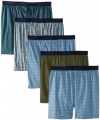 Hanes Classic Mens Printed Woven Boxer P5 Assorted L