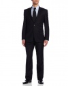 Kenneth Cole New York Men's Two Button Suit,  Black Tonal, 44 L