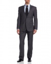 Kenneth Cole New York Men's Two Piece Side Vent Suit,  Charcoal Stripe, 38 R