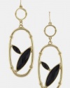 TRENDY FASHION OVAL CUT OUT JEWEL ACCENTED EARRINGS BY FASHION DESTINATION | (Black)