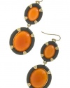 TIFFANY & ZARA DOUBLE OVAL JEWEL EARRINGS (Gray/Orange)