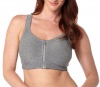 Playtex Women's Play Zip Zip Hooray Wirefree Racerback Bra, Soft Heather Grey/Black, Large