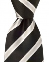 Scott Allan Men's Striped Necktie - Black and Gray