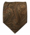 100% Silk Woven Brown Paisley Tie