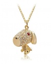 Atlas Jewels Dog Snoopy Swarovski Elements Crystal Charm Pendant Necklace with Gift Box,27