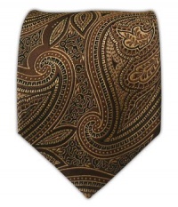 100% Silk Woven Brown Paisley Tie 100% Silk Woven Brown Paisley Tie