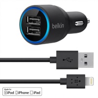 Belkin F8J071bt04-BLK Belkin 2-Port Car Charger with Lightning to USB Cable 2.1 AMP for iPhone 5, iPod touch, iPod nano, iPad and iPad mini - Car Charger - Retail Packaging - Black Belkin F8J071bt04-BLK Belkin 2-Port Car Charger with Lightning to USB Cable 2.1 AMP for iPhone 5, iPod touch, iPod nano, iPad and iPad mini - Car Charger - Retail Packaging - Black