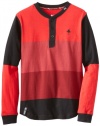 LRG Boys 8-20 Retro Eternity Henley, Chinese Red, Small