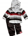 GUESS Kids Boys newborn long-sleeve striped hoodie and pants set (0-9m), STRIPE (6/9M)