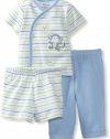 Little Me Baby-boys Newborn Monkey Jump 3 Piece Diaper And Pant Set, Blue, 6 Months