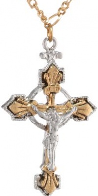 The Vatican Library Collection Two-Tone Crucifix Necklace The Vatican Library Collection Two-Tone Crucifix Necklace